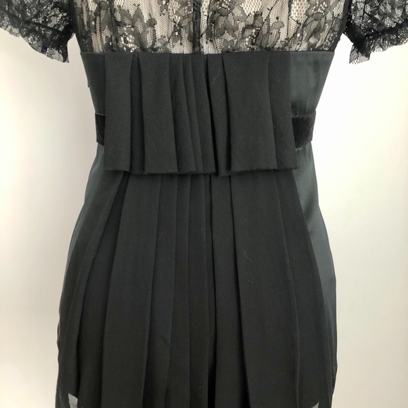 NWT BCBG Black Silk/Lace Cap Sleeve Party-Top - Picture 12 of 16